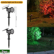 9 LED RGB Solar Spot Lights - Waterproof IP65 - Adjustable Brightness - Landscape Lighting