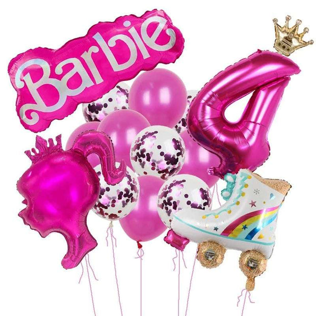 Royal Pink Princess Balloon Set for Barbie Fans
