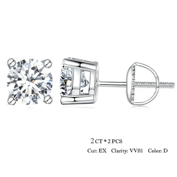 2CTW Moissanite Heart Earrings