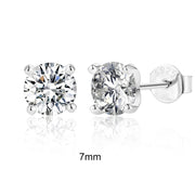 Luxe D Moissanite Studs: 0.5-1.2CT, 925 Silver