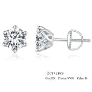 925 Sterling Silver Moissanite Stud Earrings