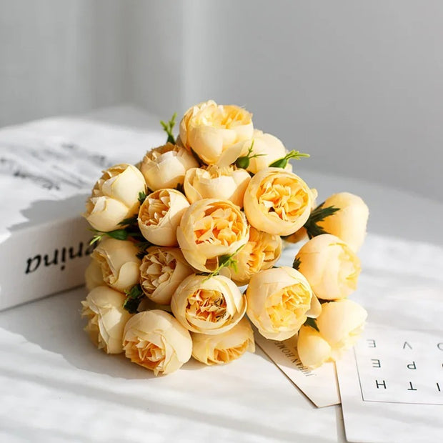 Peony Silk Flower Bouquet (27 Heads)