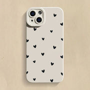 Black Love Heart iPhone Case - Shockproof Silicone Cover