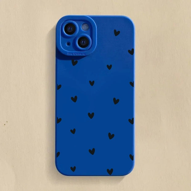 Black Love Heart iPhone Case - Shockproof Silicone Cover