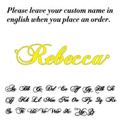 Personalized Name Necklace - Custom Cursive Letter Pendant, Stainless Steel