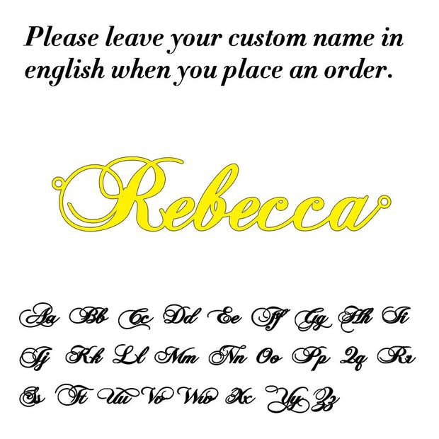 Personalized Name Necklace - Custom Cursive Letter Pendant, Stainless Steel