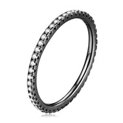 Minimalist CZ Eternity Band - 925 Sterling Silver, Platinum Plated