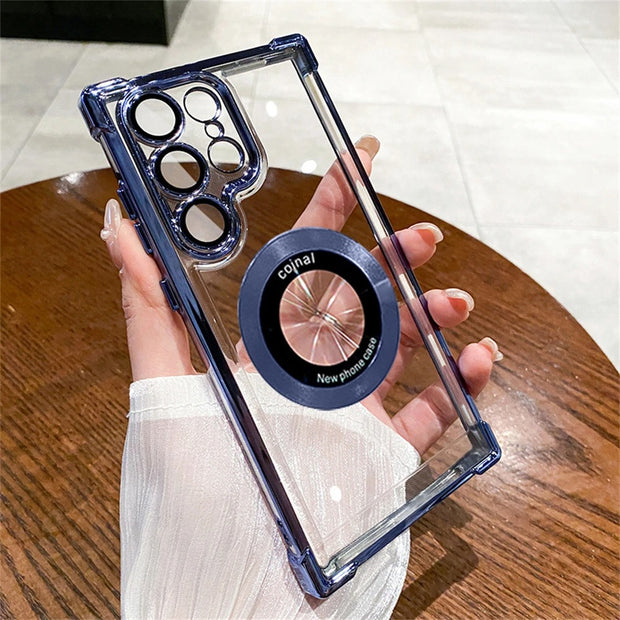 Transparent Magsafe Case Samsung S24 Ultra S23 FE S22 Plus - Magnetic Shockproof