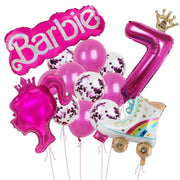 Royal Pink Princess Balloon Set for Barbie Fans