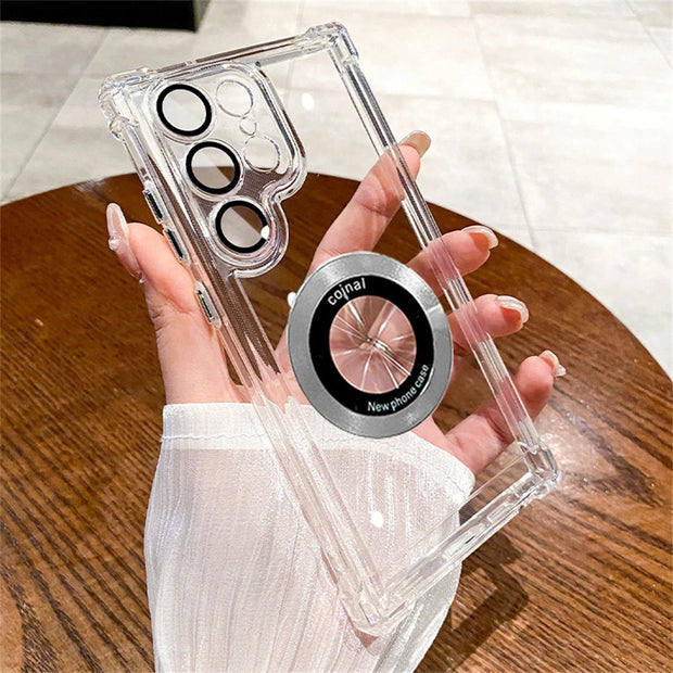 Transparent Magsafe Case Samsung S24 Ultra S23 FE S22 Plus - Magnetic Shockproof