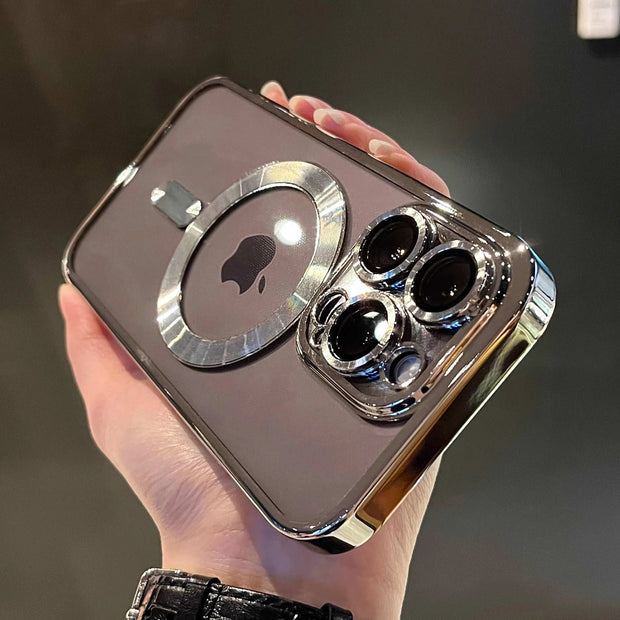 Luxury Magsafe Clear Case for iPhone 11 12 13 14 15 16 Pro Max - Magnetic Wireless Charging