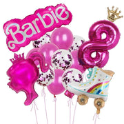 Royal Pink Princess Balloon Set for Barbie Fans