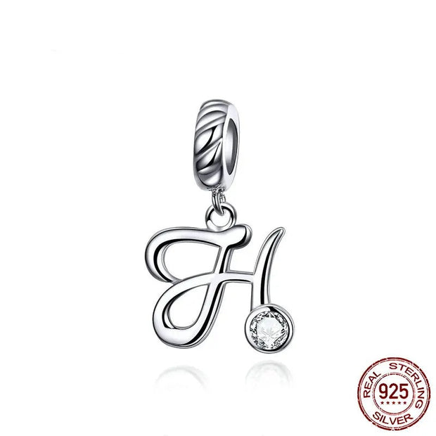 925 Sterling Silver Alphabet Pendant