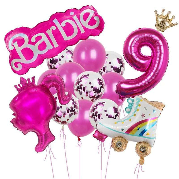 Royal Pink Princess Balloon Set for Barbie Fans