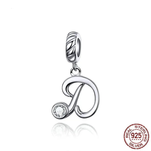 925 Sterling Silver Alphabet Pendant