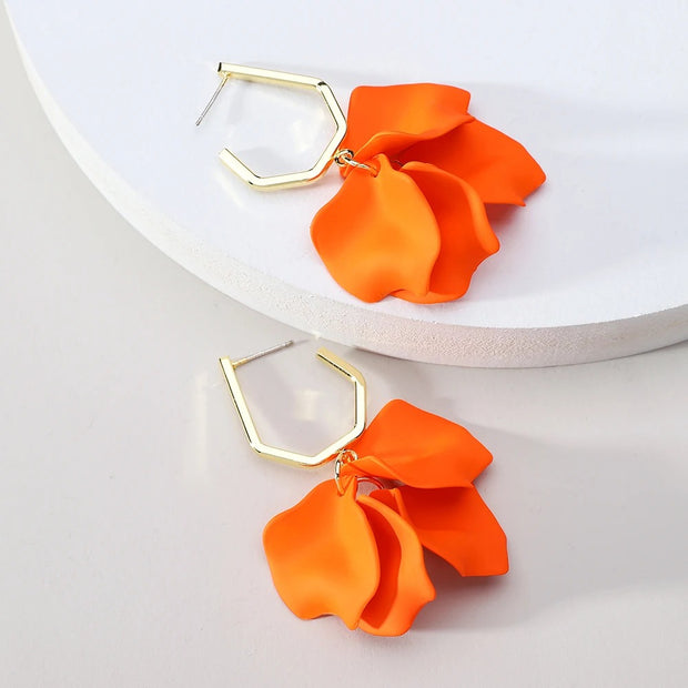 Acrylic Rose Dangle Earrings