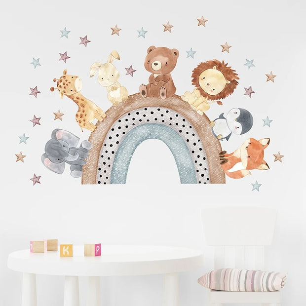 Cartoon Africa Animal Wall Stickers (2PC)