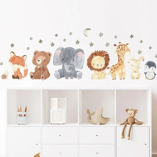 Cartoon Africa Animal Wall Stickers (2PC)