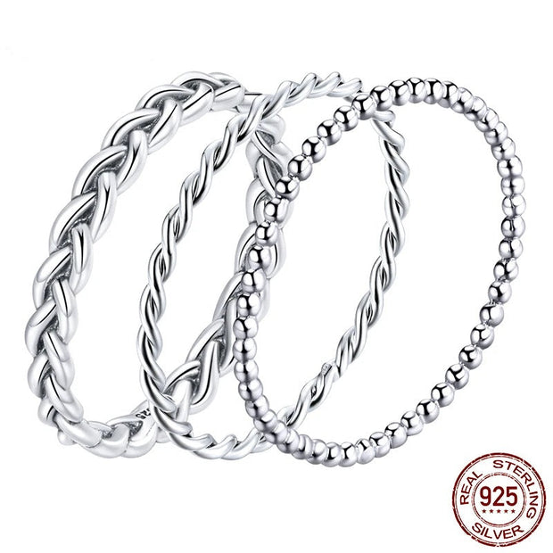 925 Sterling Silver Twisted Eternity Ring