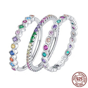 925 Sterling Silver Rainbow Ring