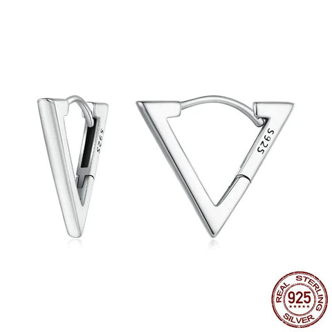 925 Sterling Silver Triangle Earrings