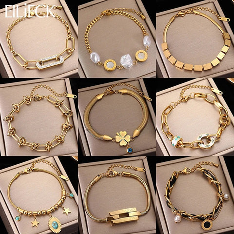 Gold Stainless Steel Women's Bracelet