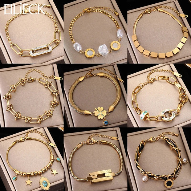 Gold Stainless Steel Women's Bracelet