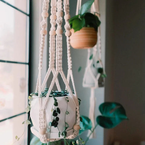 Boho Macrame Plant Hanger - Indoor Outdoor Decor