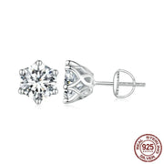 925 Sterling Silver Moissanite Stud Earrings