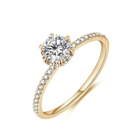 14K Yellow Gold Plated Moissanite Ring | D VVS1 1.0CT