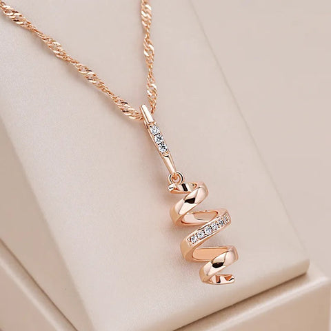 Rose Gold Geometry Necklace 585