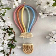 Boho Hot Air Balloon Wall Hanging - Colorful Macrame Decor