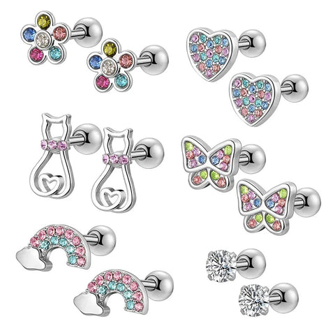 6 Pcs Hypoallergenic Studs Set