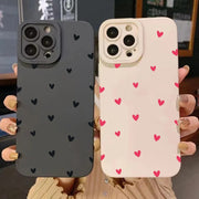 Black Love Heart iPhone Case - Shockproof Silicone Cover