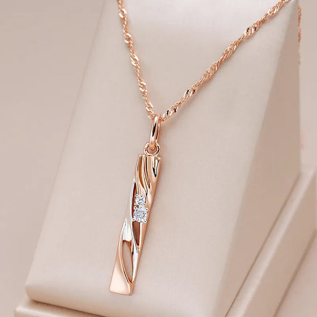 585 Rose Gold & Silver Dichroic Plated Necklace