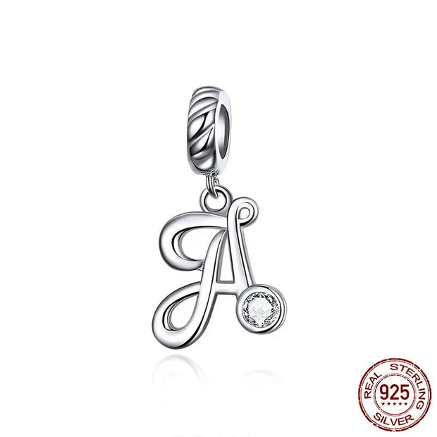 925 Sterling Silver Alphabet Pendant