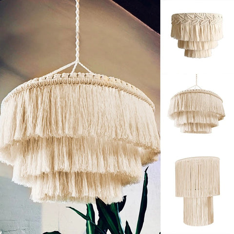 Boho Macrame Lamp Shade - Nordic Woven Tapestry