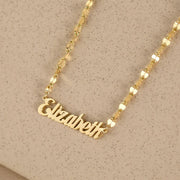 Personalized Name Necklace with Lip Chain - Custom Stainless Steel Jewelry