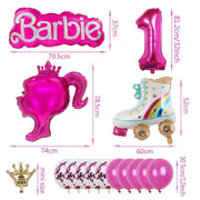 Royal Pink Princess Balloon Set for Barbie Fans