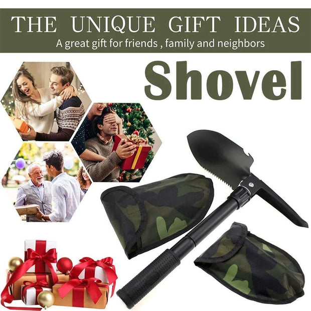 Multifunction Folding Camping Shovel - Survival Tool Kit - Hoe Pick Saw