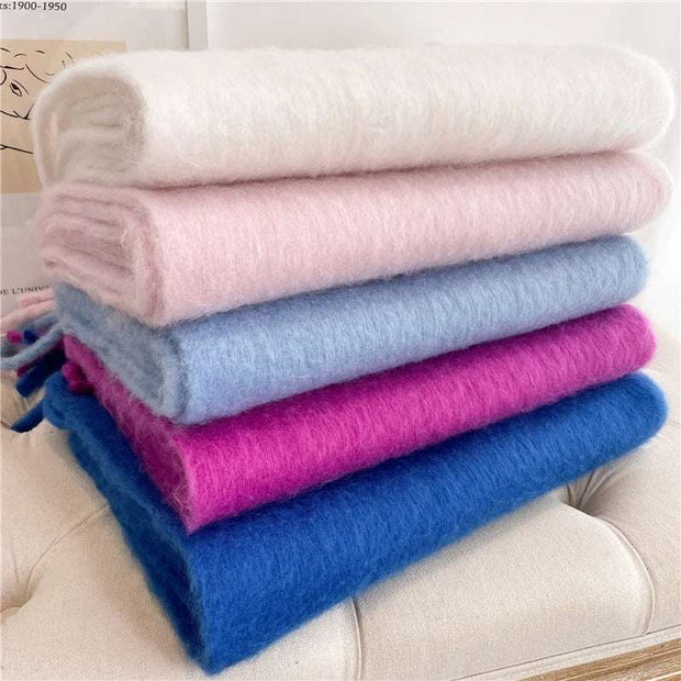 Cashmere Scarf Women Winter Warm Shawl Wrap Tassel Poncho