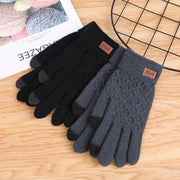 Touchscreen Winter Gloves Men Knitted Fleece Lined Riding Gloves