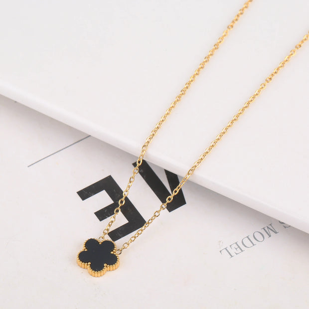 Luxurious 5-Petal Clover Necklace: Gold Plated Stainless Steel