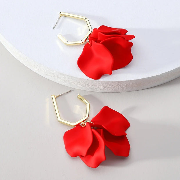 Acrylic Rose Dangle Earrings