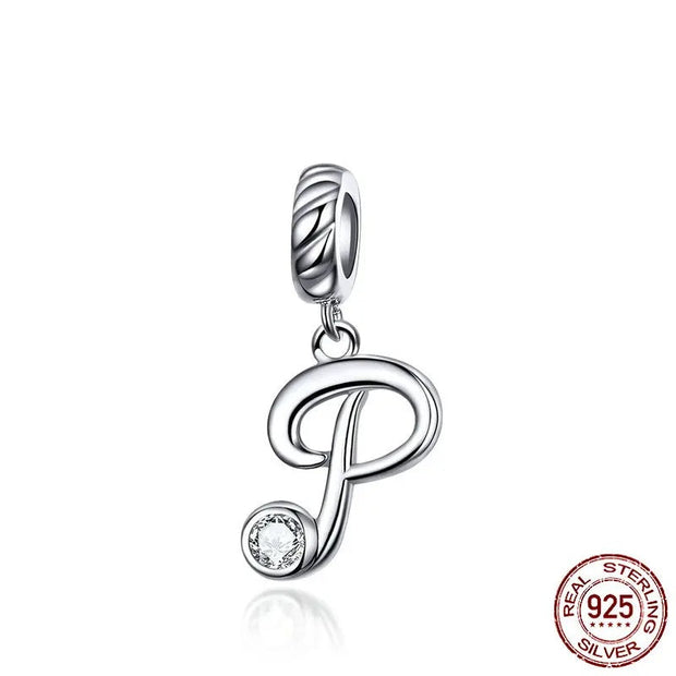 925 Sterling Silver Alphabet Pendant