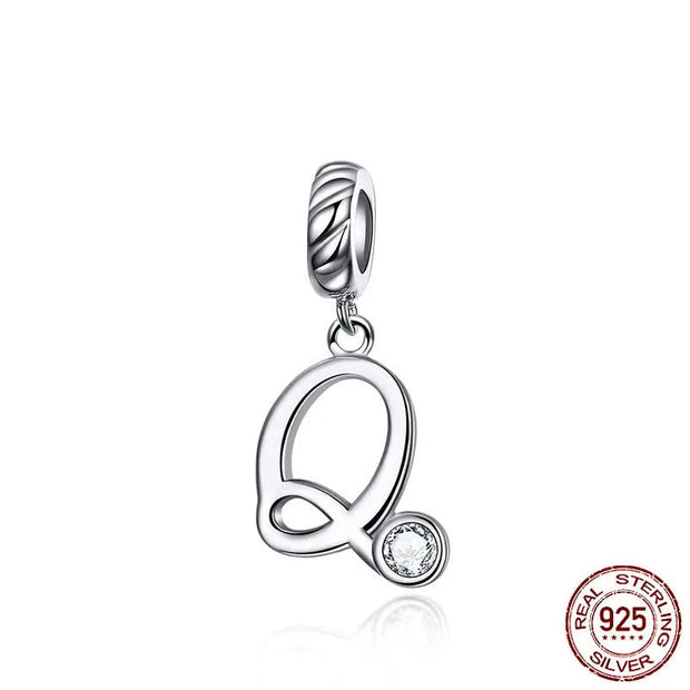 925 Sterling Silver Alphabet Pendant