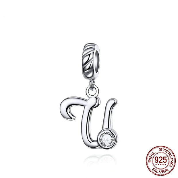 925 Sterling Silver Alphabet Pendant