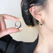 Smooth Metal Chunky Hoops - Premium Stainless Steel Earrings