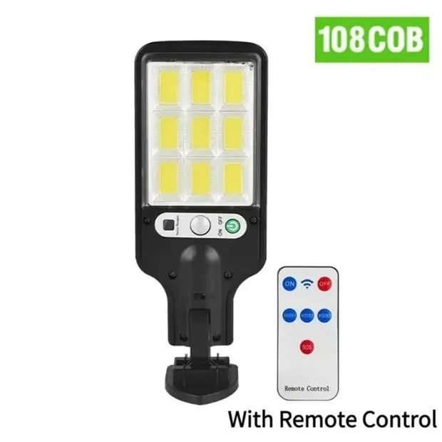 COB Solar Lights Outdoor - 72/108 LED - Motion Sensor - 3 Modes - Waterproof