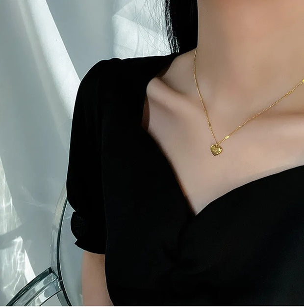 Trendsetter: Stainless Steel Gold Heart Necklace